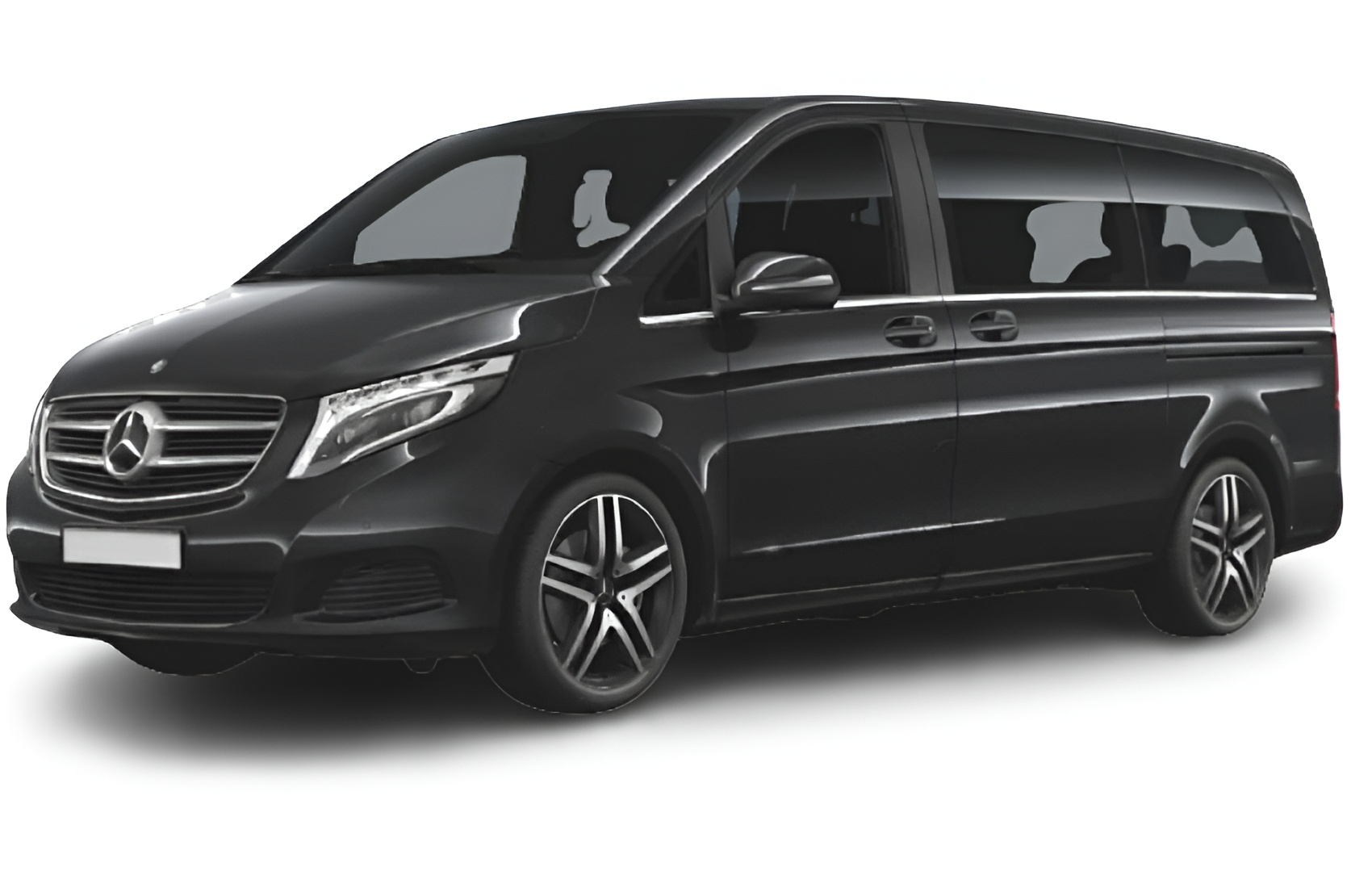 Black Mercedes-Benz V-Class eight-seater people carrier used for Abbess Travel private hire